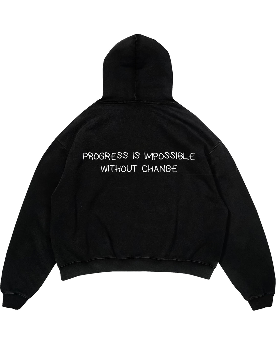 PROGRESS IS IMPOSSIBLE WITHOUT CHANGE Oversized (Backprint) Hoodie