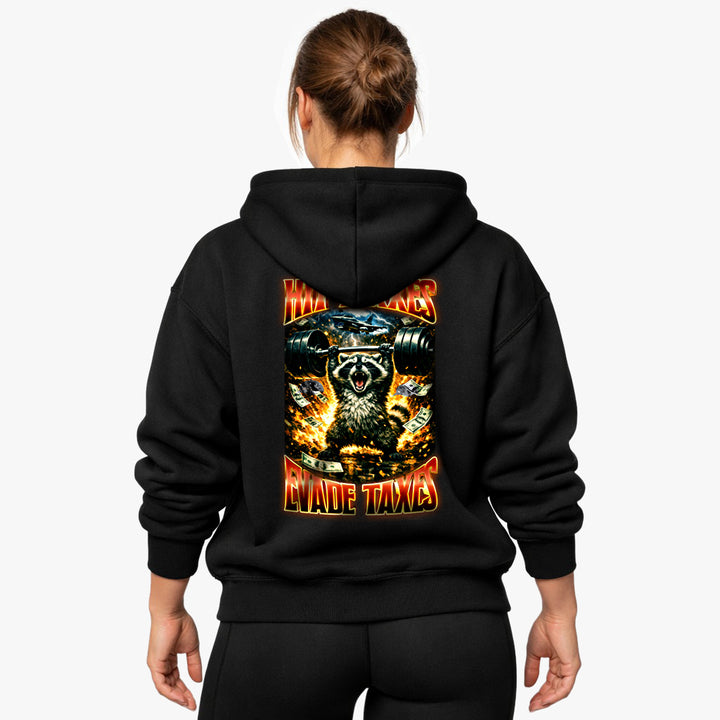 Hit Maxes Evade Taxes (Backprint) Oversized Hoodie