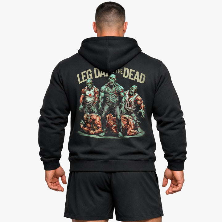 Sudadera con capucha del día de los muertos (backprint) de la pierna