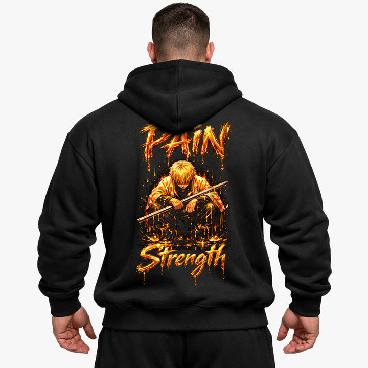Pain Is Strength (Backprint) Oversized Hoodie
